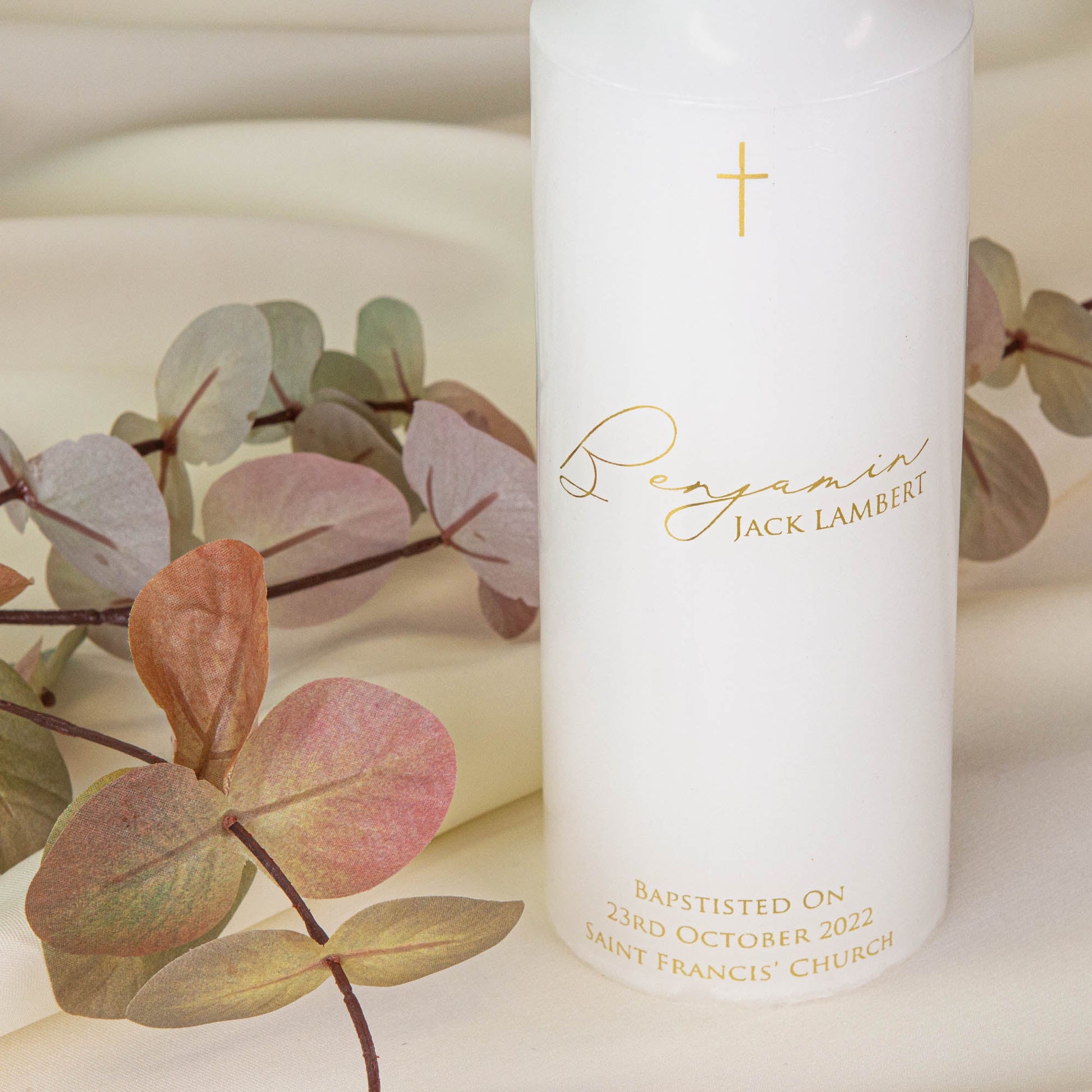 Personalised Christening Candle – Meaningful Baptism Keepsake - Personalised Candle - Younique Gifts Melbourne