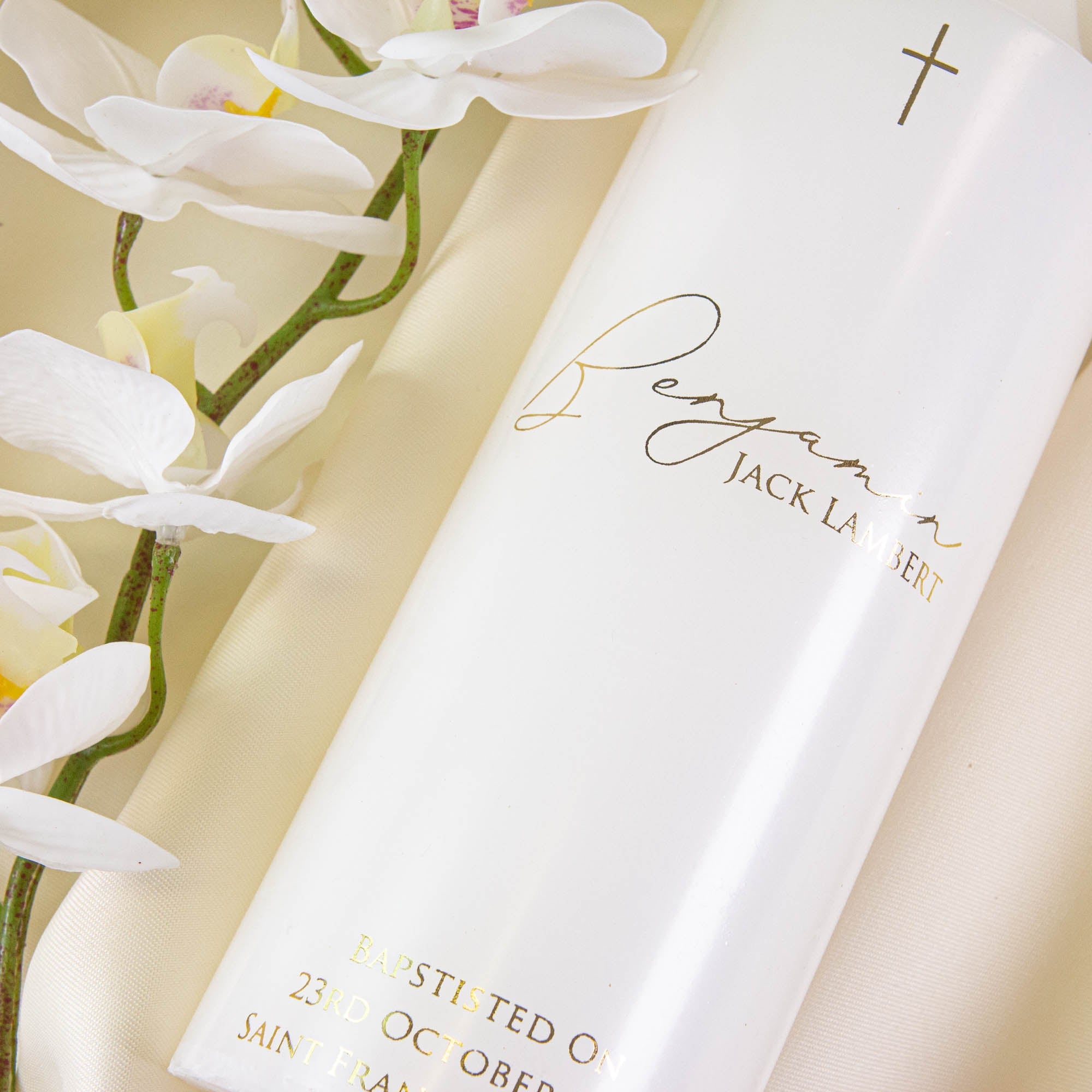Personalised Christening Candle – Meaningful Baptism Keepsake - Personalised Candle - Younique Gifts Melbourne