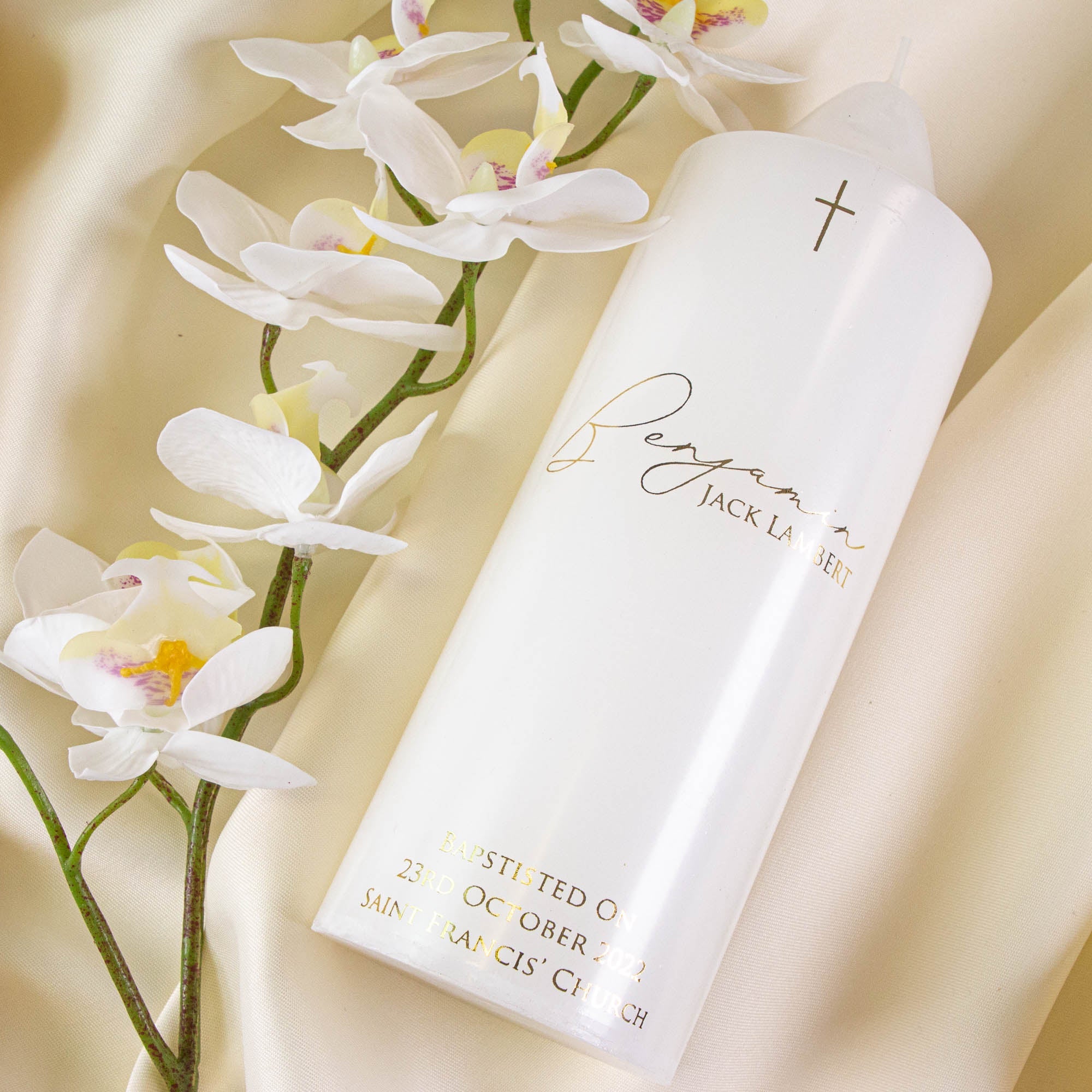 Personalised Christening Candle – Meaningful Baptism Keepsake - Personalised Candle - Younique Gifts Melbourne
