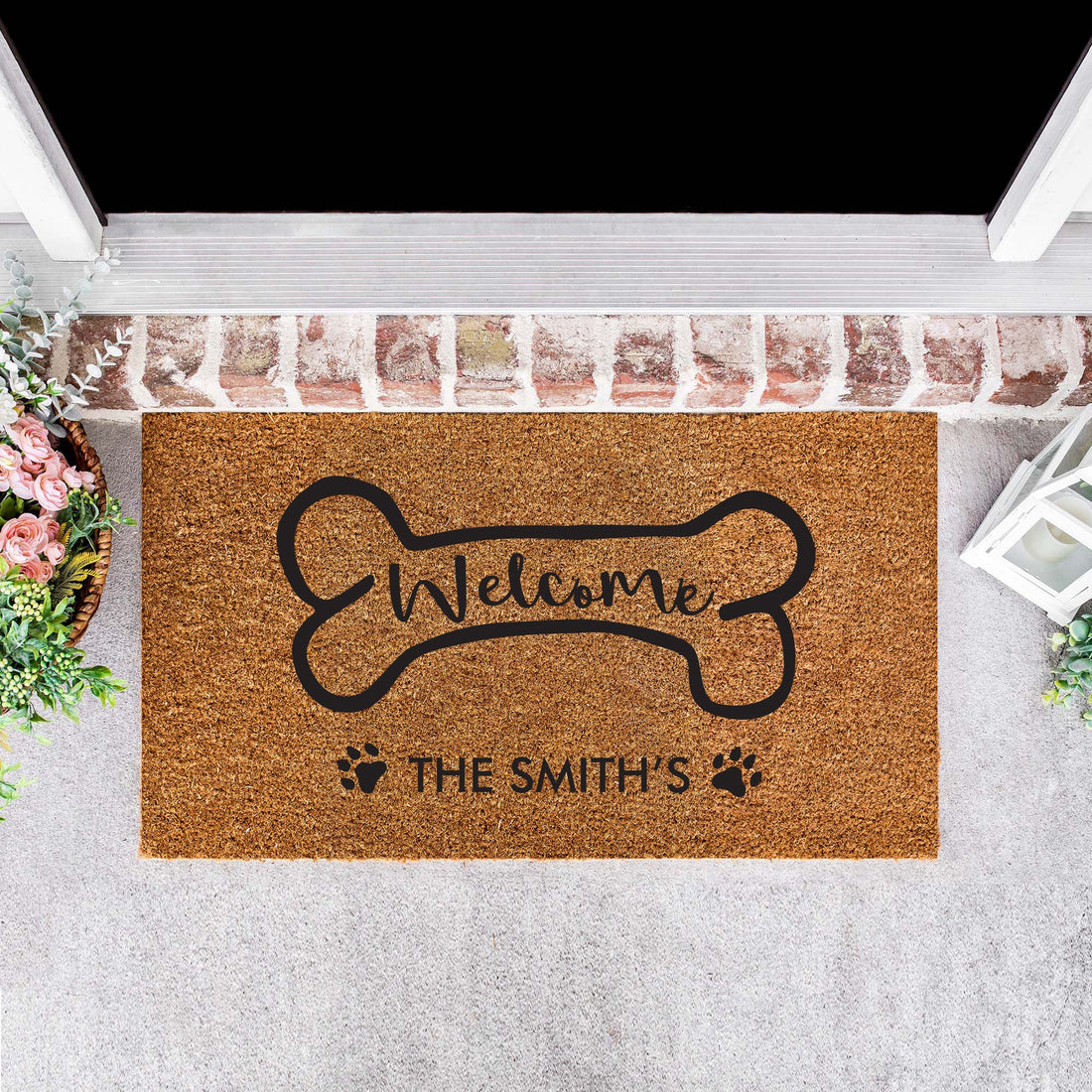 Personalised Family Name Doormat with a Bone [Smi] - Personalised - Younique Gifts Melbourne