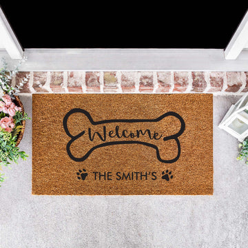 Personalised Family Name Doormat with a Bone [Smi] - Personalised - Younique Gifts Melbourne