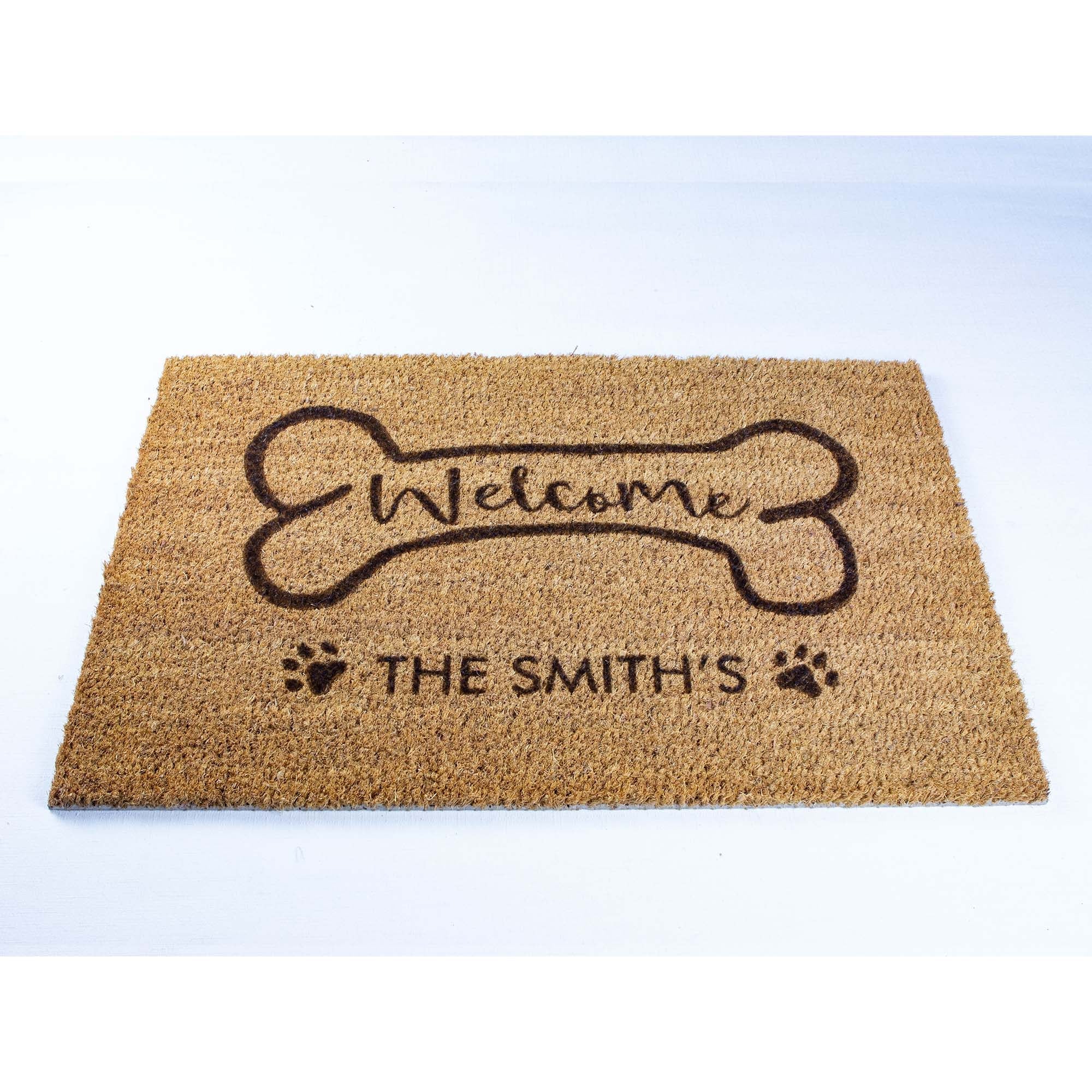 Personalised Family Name Doormat with a Bone [Smi] - Personalised - Younique Gifts Melbourne