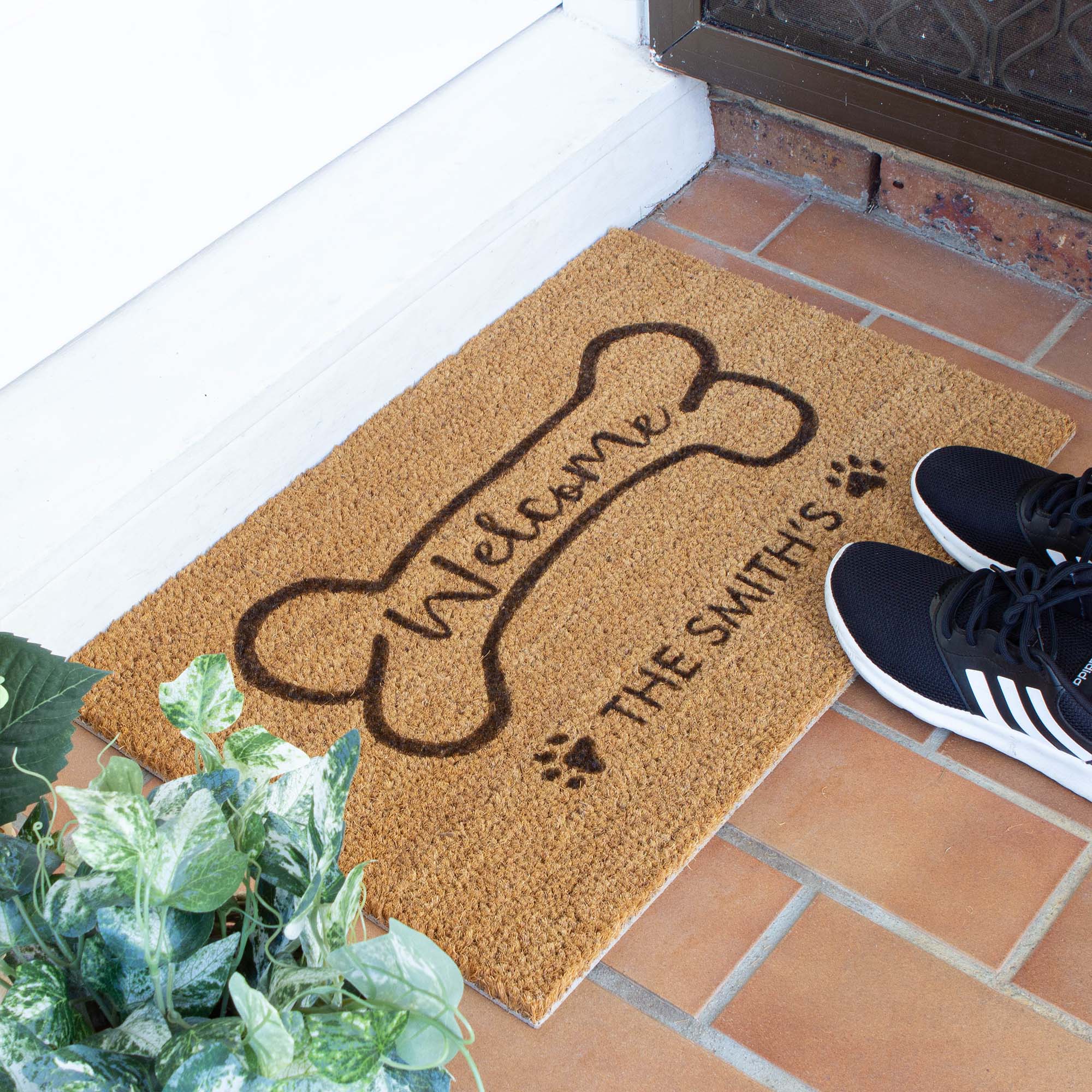 Personalised Family Name Doormat with a Bone [Smi] - Personalised - Younique Gifts Melbourne