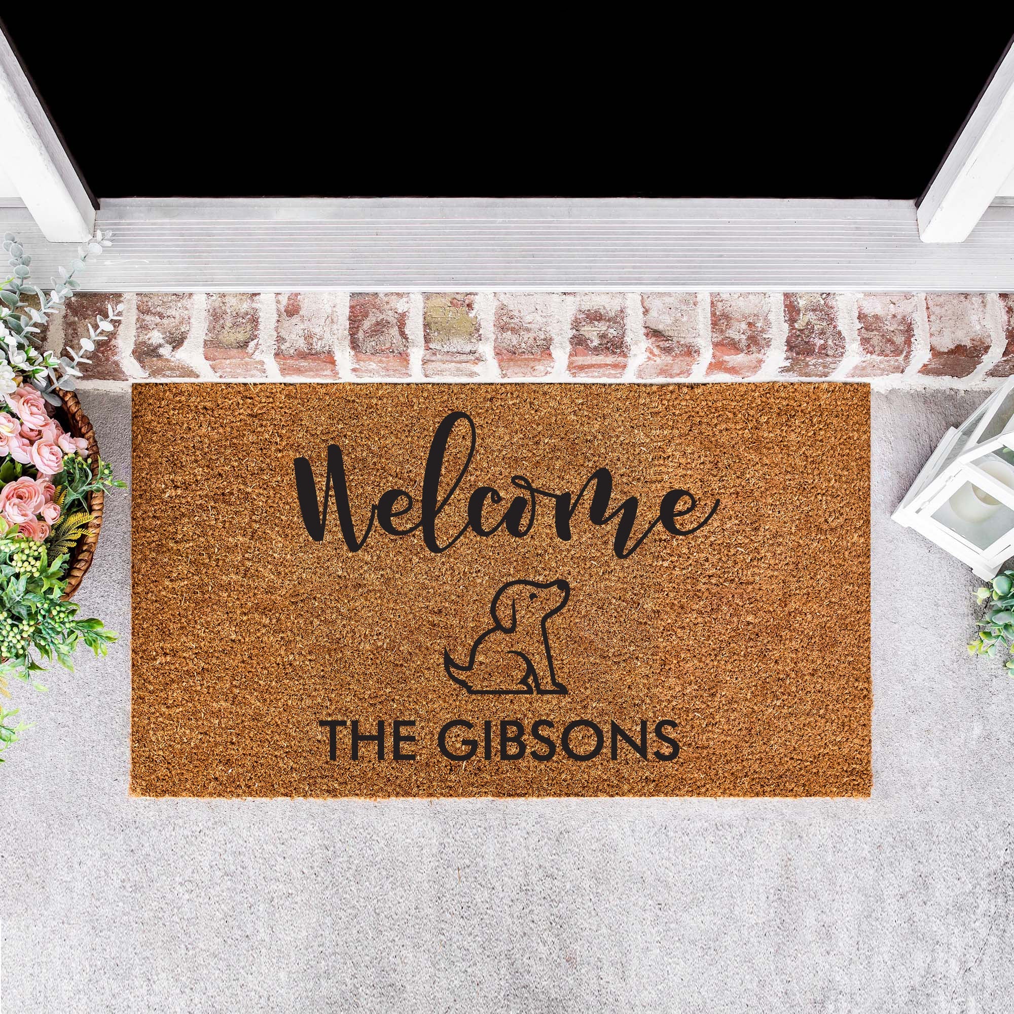 Personalised Family Name Doormat with a Dog - Personalised - Younique Gifts Melbourne