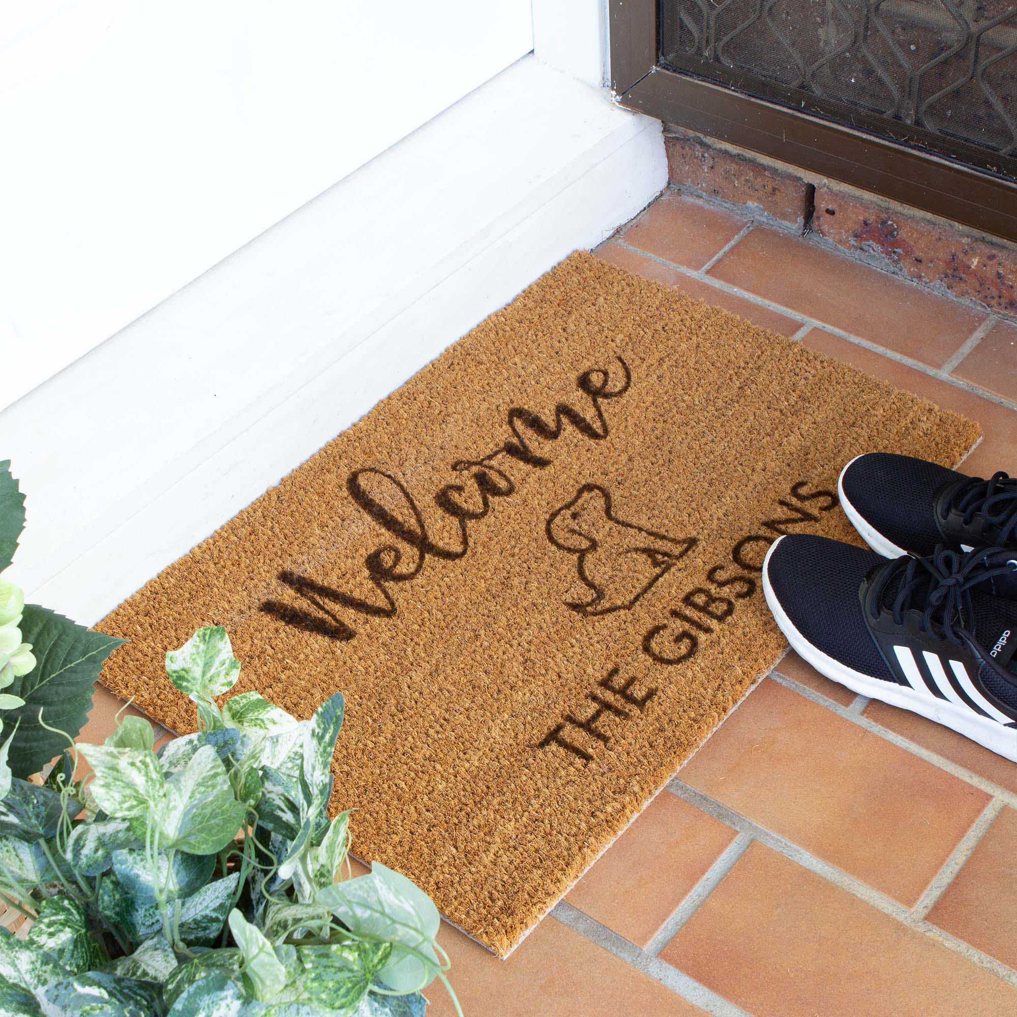 Personalised Family Name Doormat with a Dog - Personalised - Younique Gifts Melbourne
