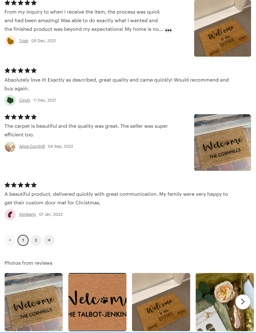 Personalised Family Name Doormat with Dog Paw [Brown] - Personalised - Younique Gifts Melbourne
