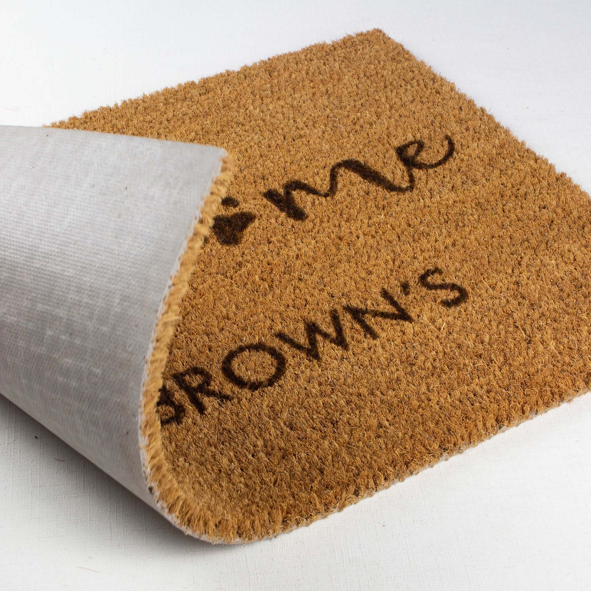 Personalised Family Name Doormat with Dog Paw [Brown] - Personalised - Younique Gifts Melbourne