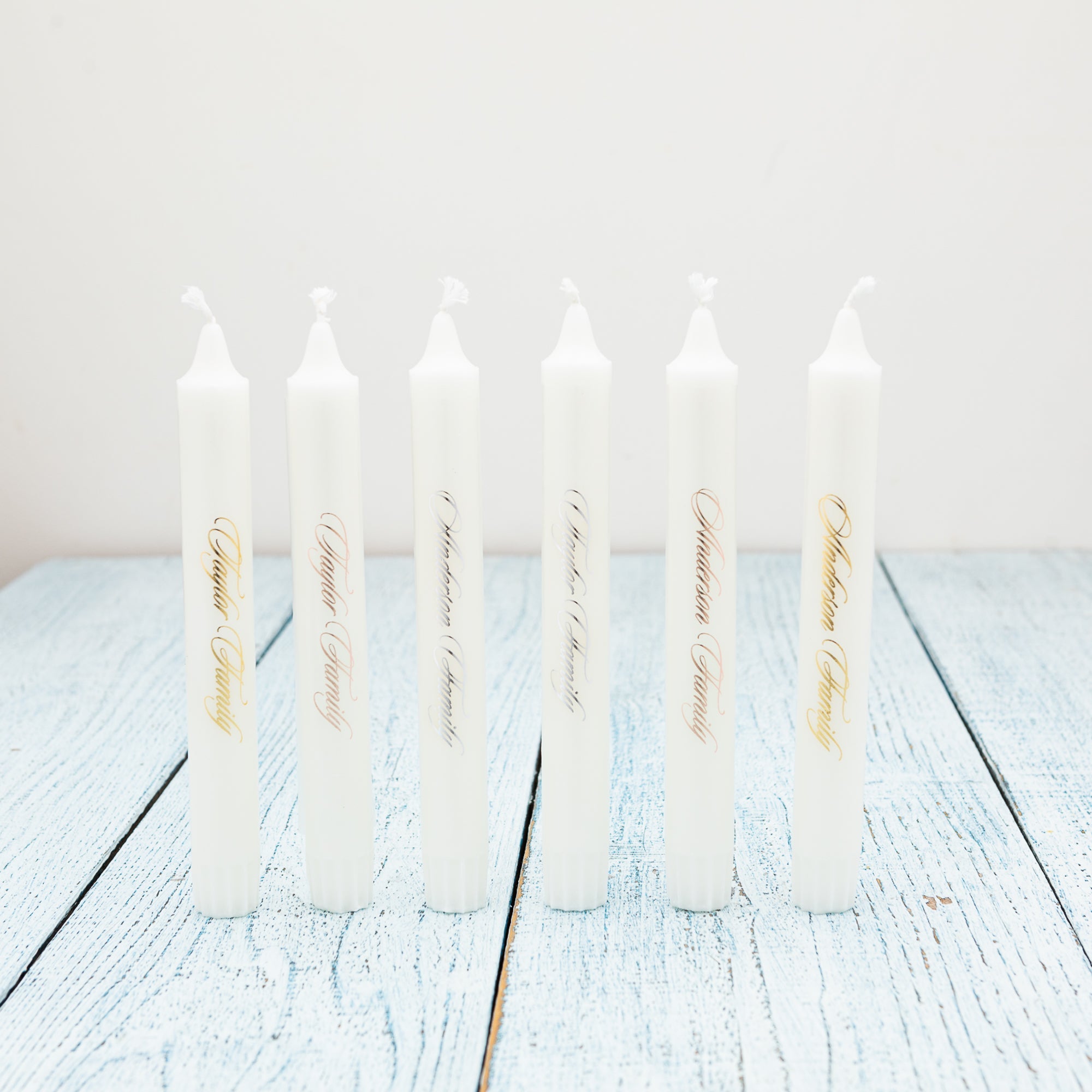 Personalised Gold Foil Wedding Unity Candle Australia - Personalised Candle - Younique Gifts Melbourne