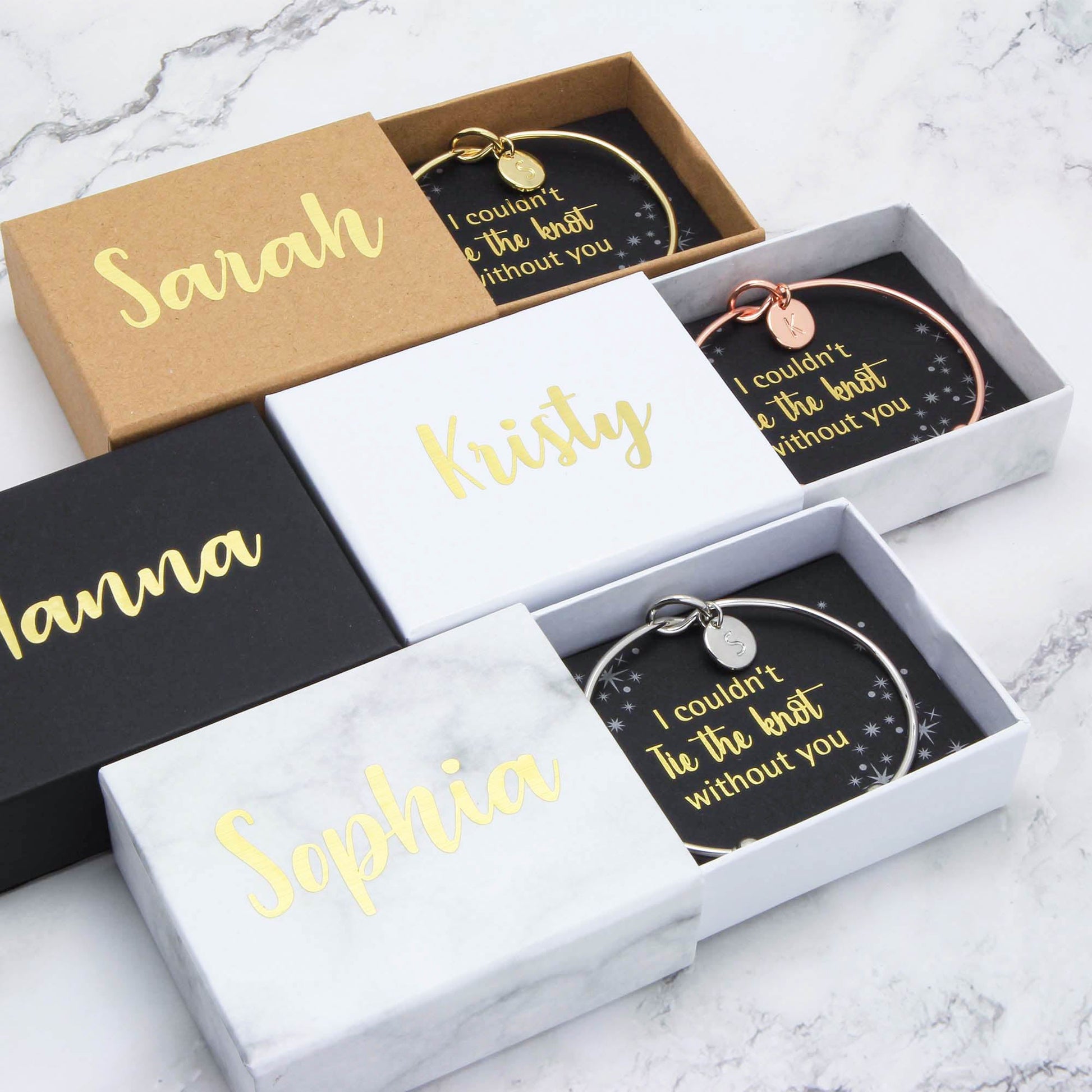 Personalised Initial Bracelet, Bridesmaid Proposal Gift - Personalised Bracelet - Younique Gifts Melbourne