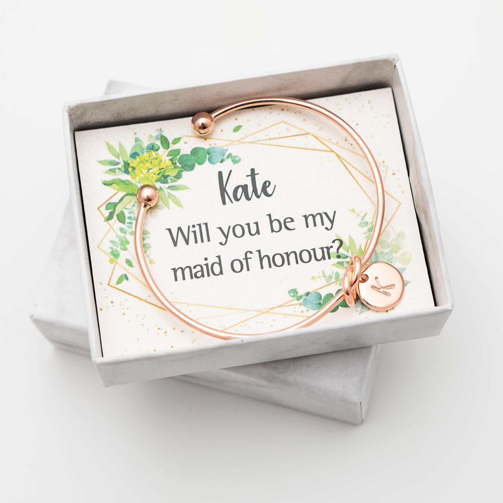 Personalised Initial Bracelet, Bridesmaid Proposal Gift - Personalised Bracelet - Younique Gifts Melbourne