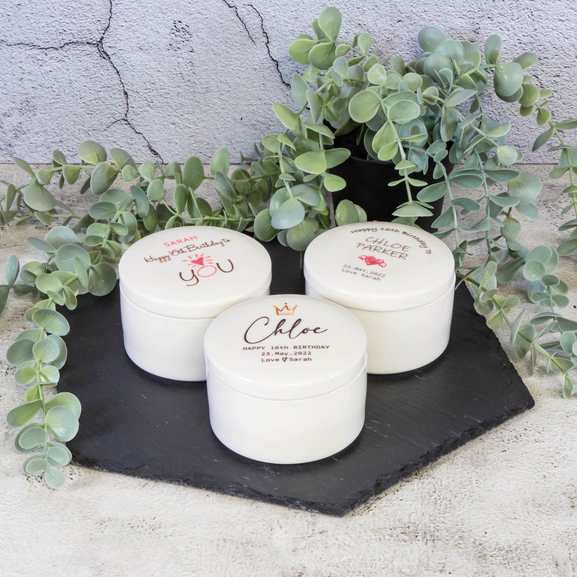 Personalised Round Keepsake box - Birthday Gift Custom Jewelry box - Personalised Jewellery Box - Younique Gifts Melbourne