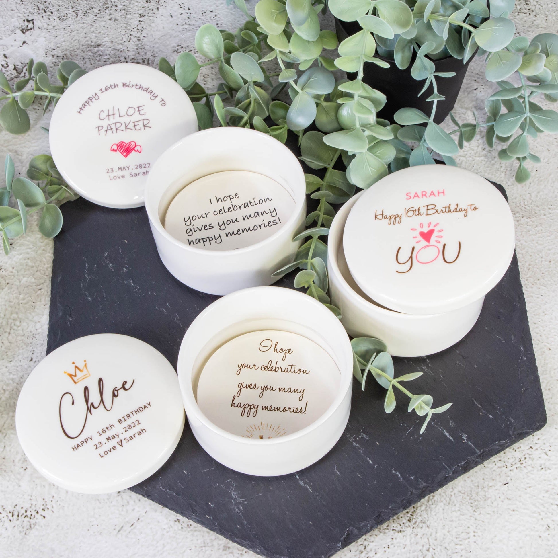 Personalised Round Keepsake box - Birthday Gift Custom Jewelry box - Personalised Jewellery Box - Younique Gifts Melbourne