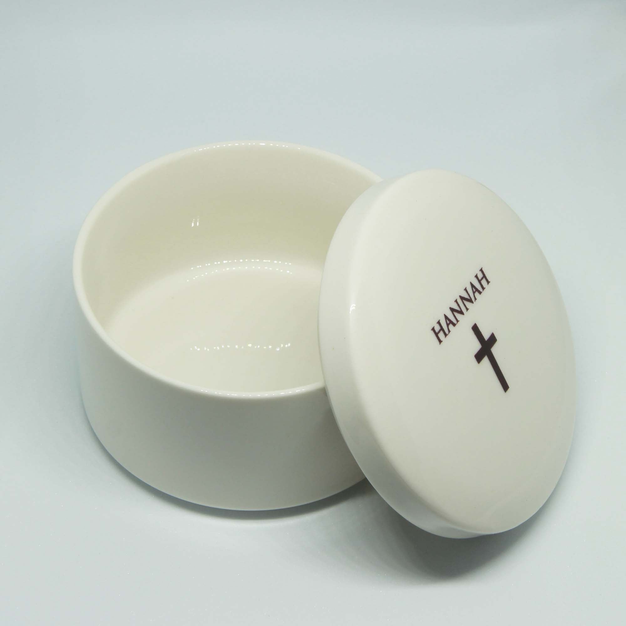 Personalised Round Keepsake box - Christening Baptism First Communion Confirmation day Jewellery box - Personalised Jewellery Box - Younique Gifts Melbourne