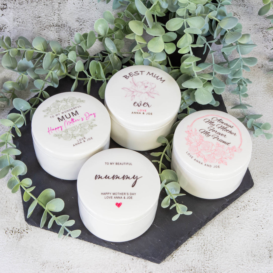 Personalised Round Keepsake box - Mother's day, Mom's birthday gift idea Custom Jewellery box - Younique Gifts
