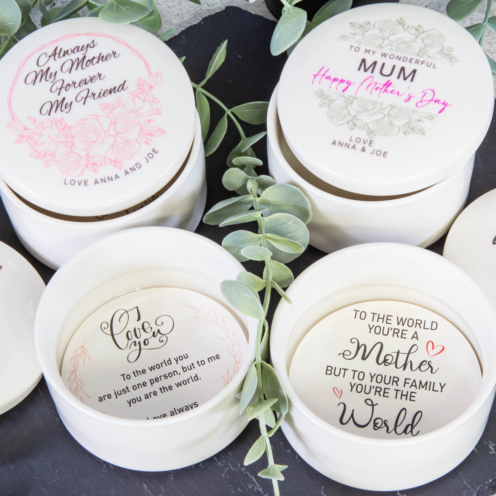 Personalised Round Keepsake box - Mother's day, Mom's birthday gift idea Custom Jewellery box - Personalised Jewellery Box - Younique Gifts Melbourne