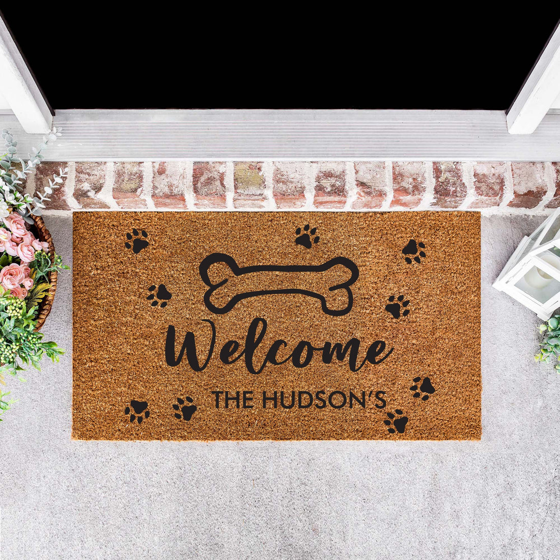Personalised Welcome Family Name Doormat with Dog Paws [Huds] - Personalised - Younique Gifts Melbourne