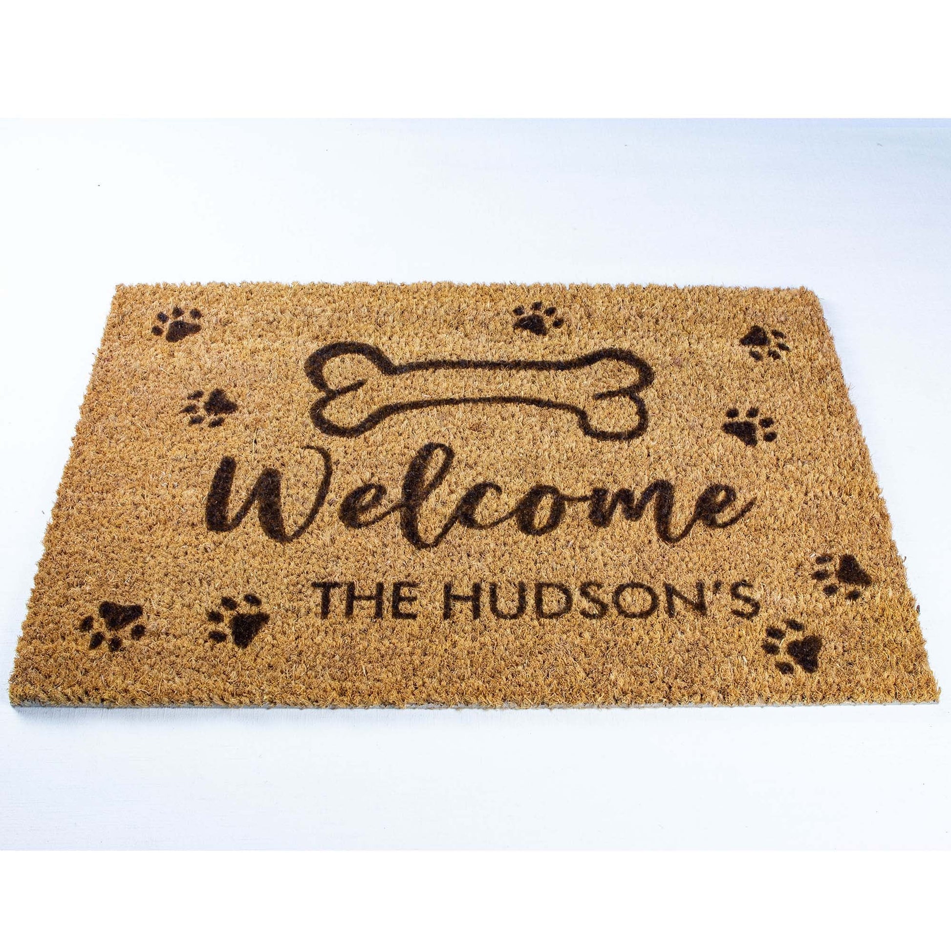 Personalised Welcome Family Name Doormat with Dog Paws [Huds] - Personalised - Younique Gifts Melbourne