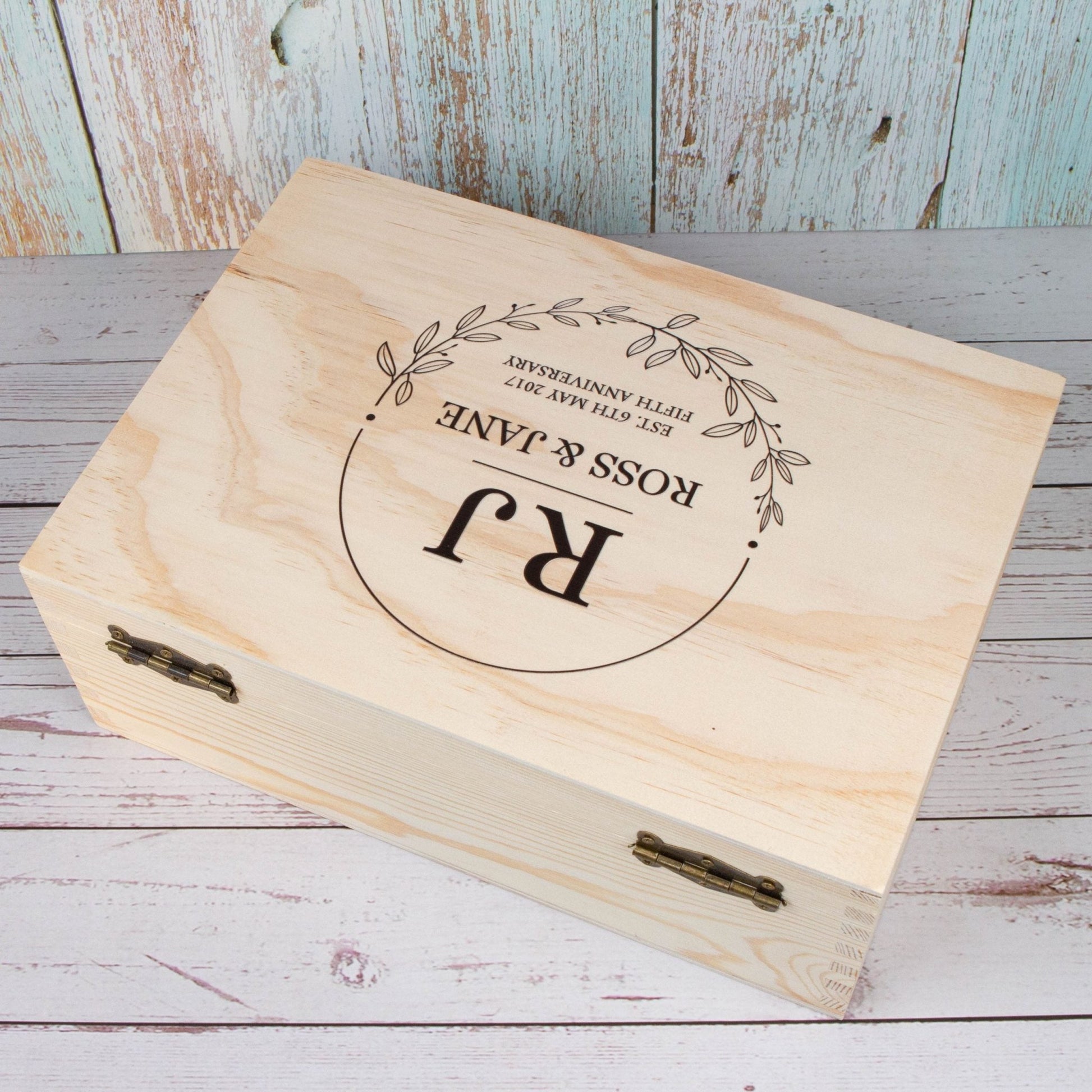 Personalised Wooden Keepsake box, 5th Anniversary Gift - Personalised Keepsake Box - Younique Gifts Melbourne
