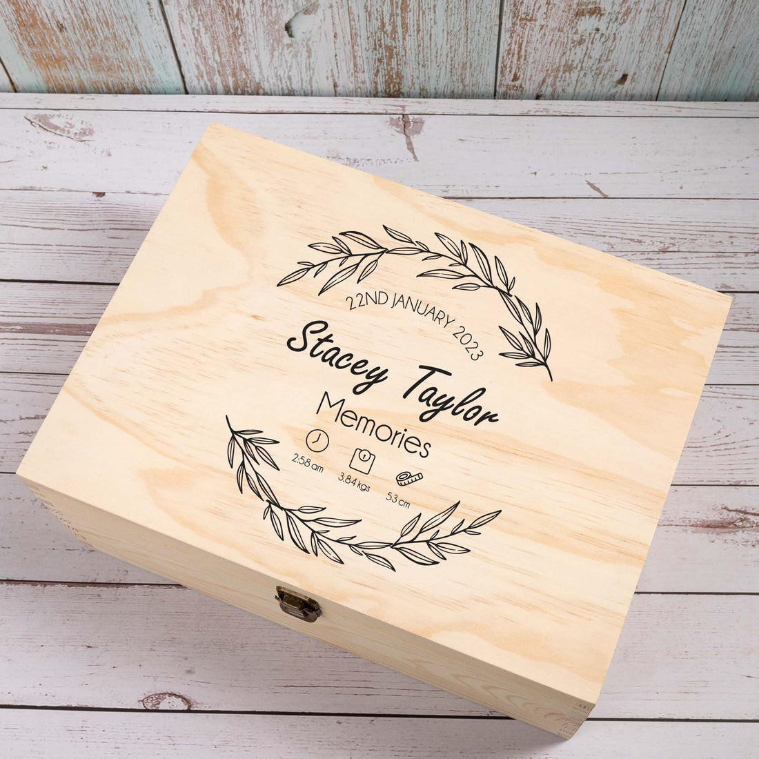 Personalised Wooden Keepsake box, New Baby Mom Gift - Personalised Keepsake Box - Younique Gifts Melbourne