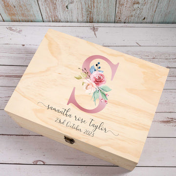 Personalised Wooden Keepsake box, New born Baby & Mom Gift - Younique Gifts