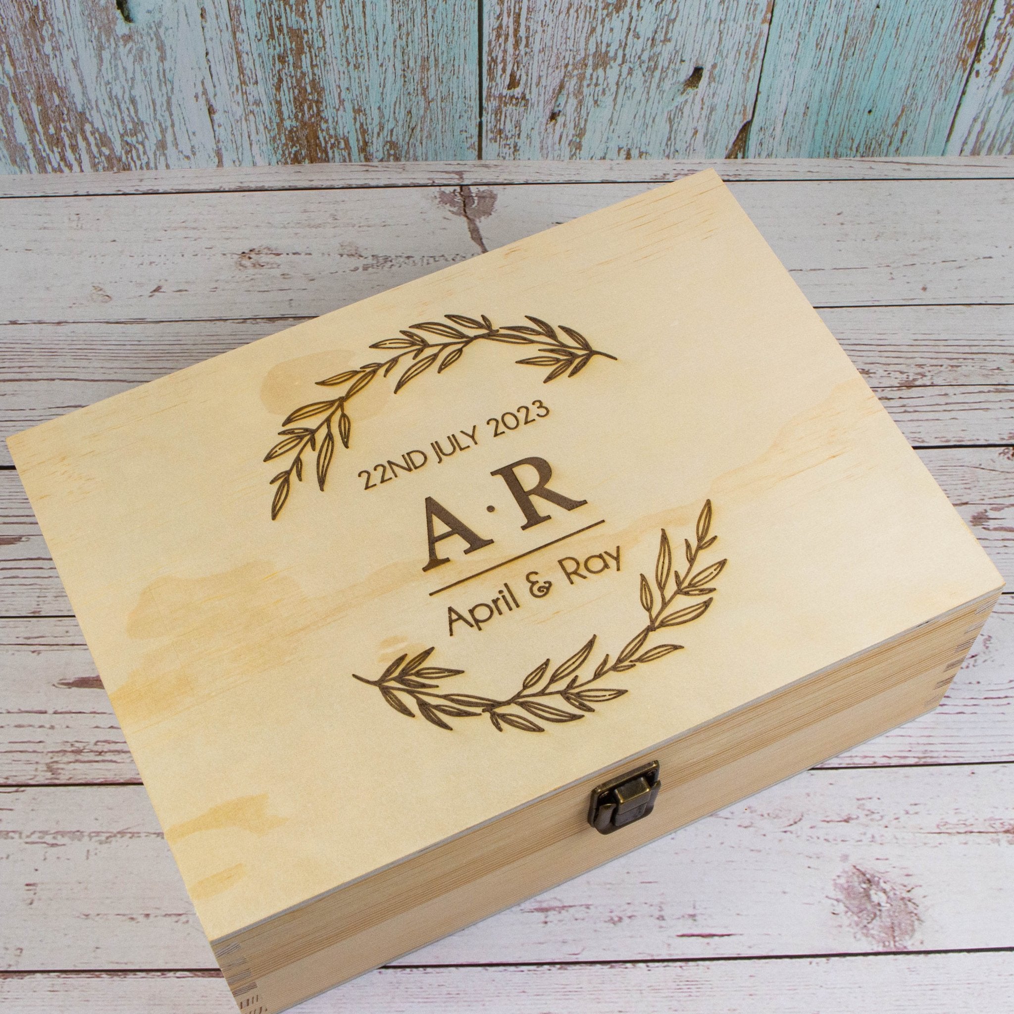 Personalised Wooden Keepsake box, Newly Wedding, Couple Gift - Personalised Keepsake Box - Younique Gifts Melbourne