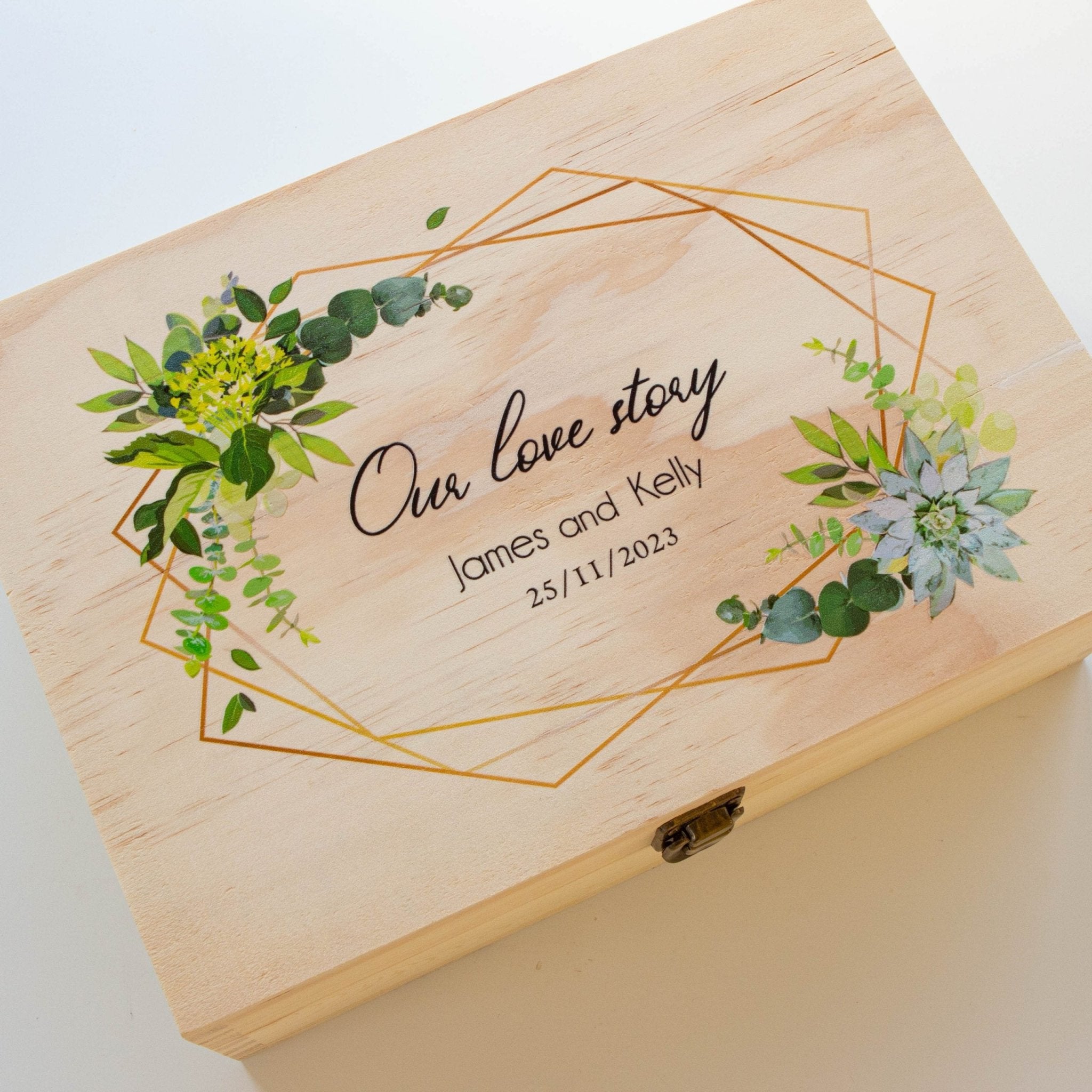 Personalised Wooden Keepsake box, Newly Wedding Couple Gift - Personalised Keepsake Box - Younique Gifts Melbourne