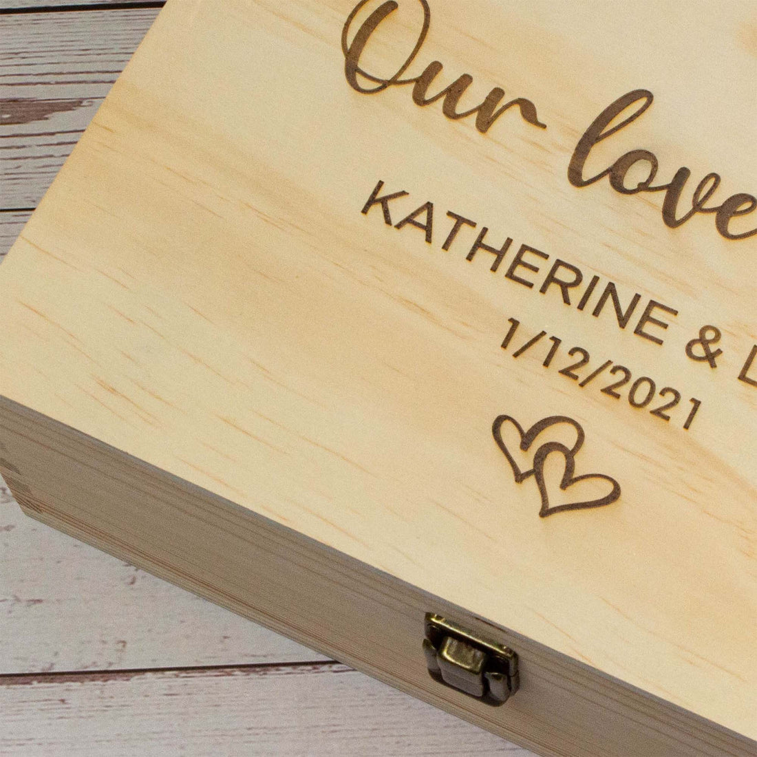 Personalised Wooden Keepsake box, Newly Wedding, Couple Gift - Personalised Keepsake Box - Younique Gifts Melbourne