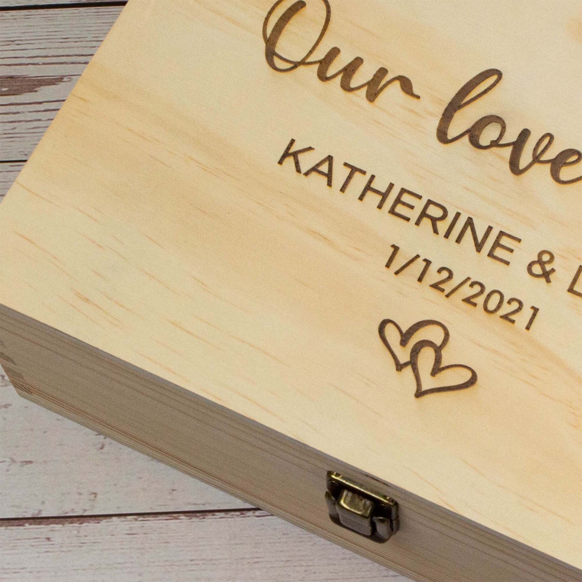 Personalised Wooden Keepsake box, Newly Wedding, Couple Gift - Personalised Keepsake Box - Younique Gifts Melbourne