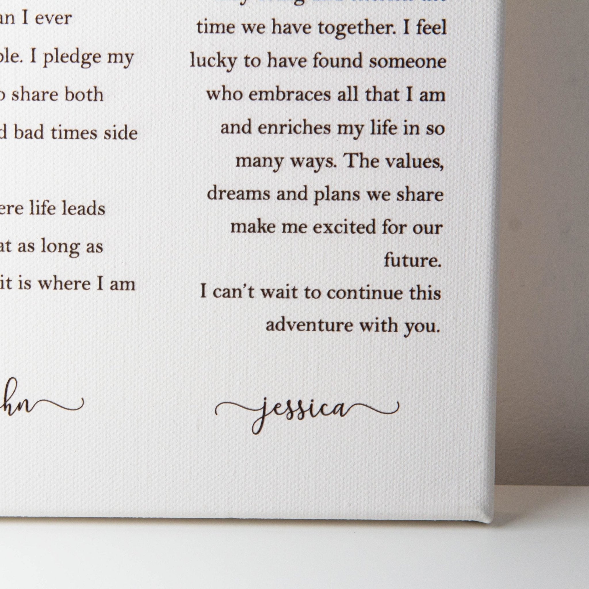 Printed canvas Wedding vows printed, Couple gift, Wedding anniversary gift - Personalised Printed canvas - Younique Gifts Melbourne