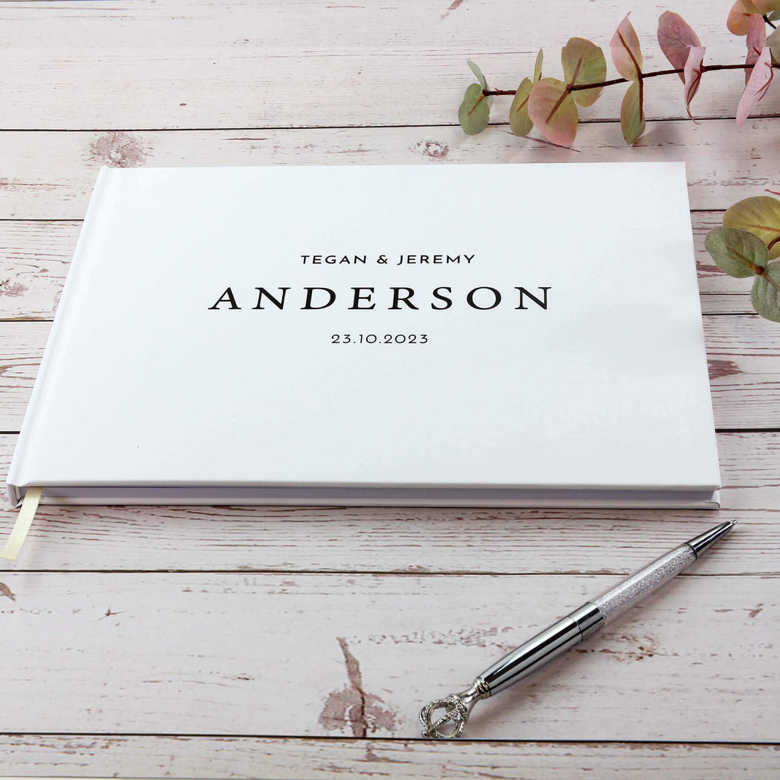 Printed Wedding Guest Book – Custom Names & Date, Lasting Keepsake - Personalised Guest book - Younique Gifts Melbourne