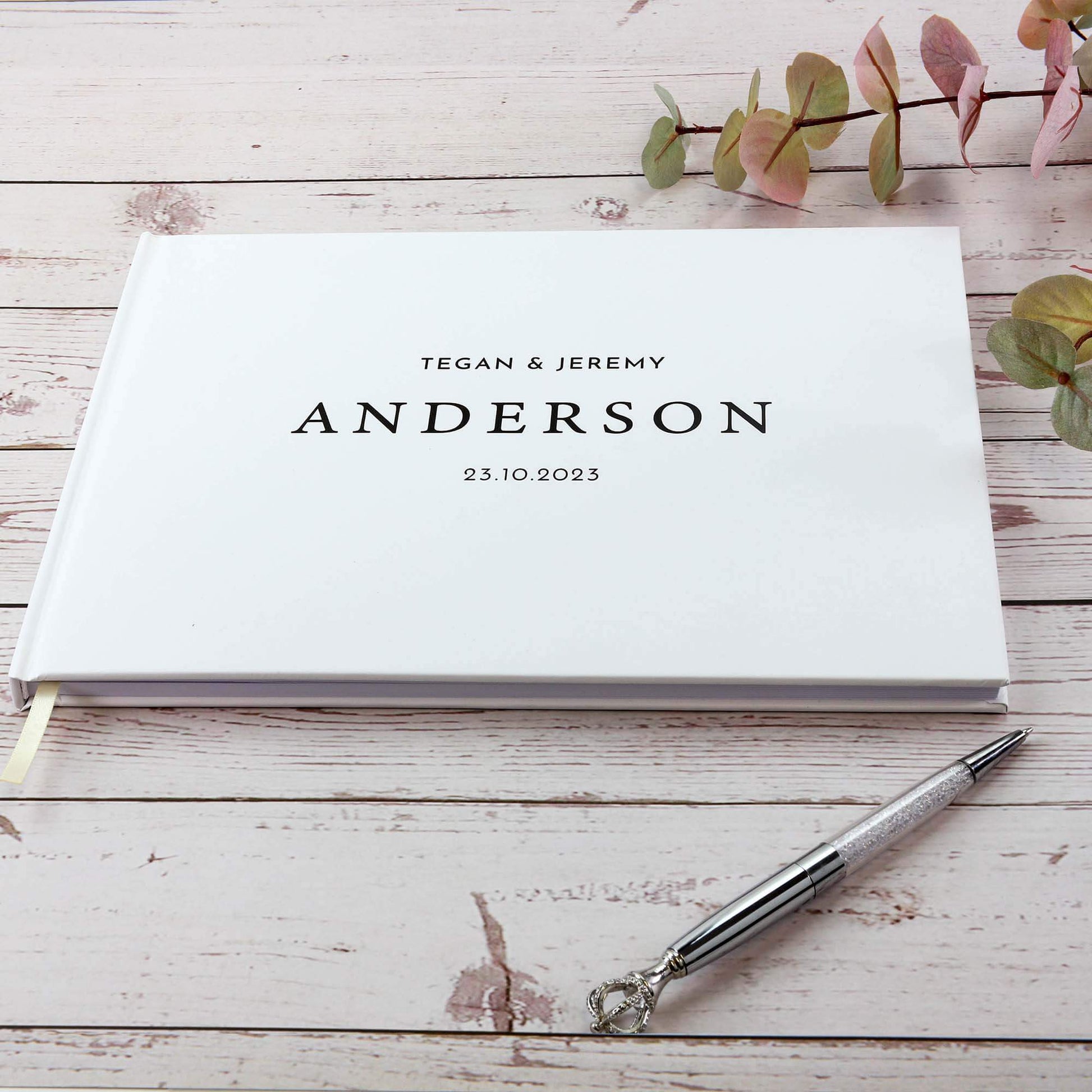 Printed Wedding Guest Book – Custom Names & Date, Lasting Keepsake - Personalised Guest book - Younique Gifts Melbourne