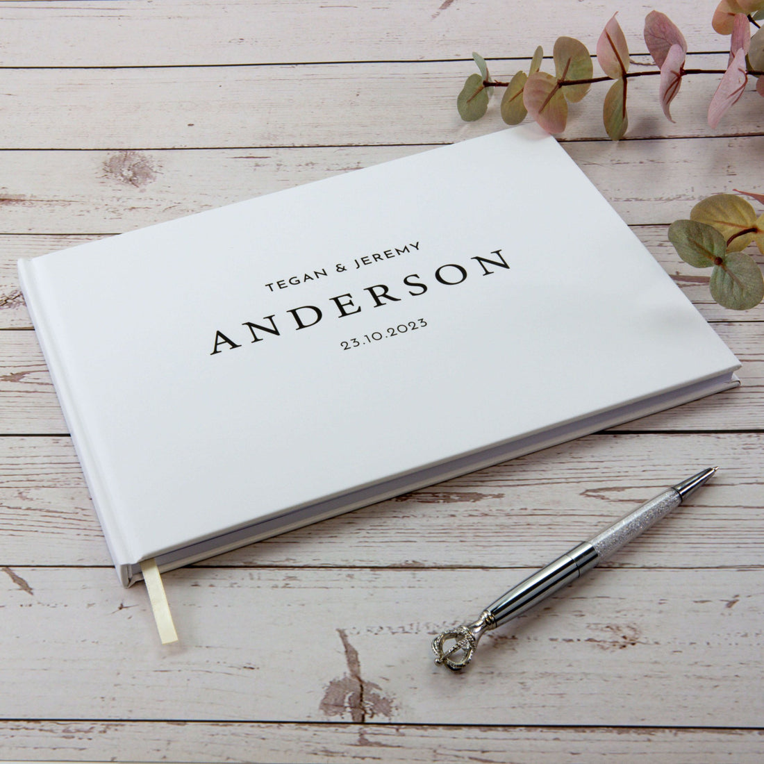 Printed Wedding Guest Book – Custom Names & Date, Lasting Keepsake - Personalised Guest book - Younique Gifts Melbourne