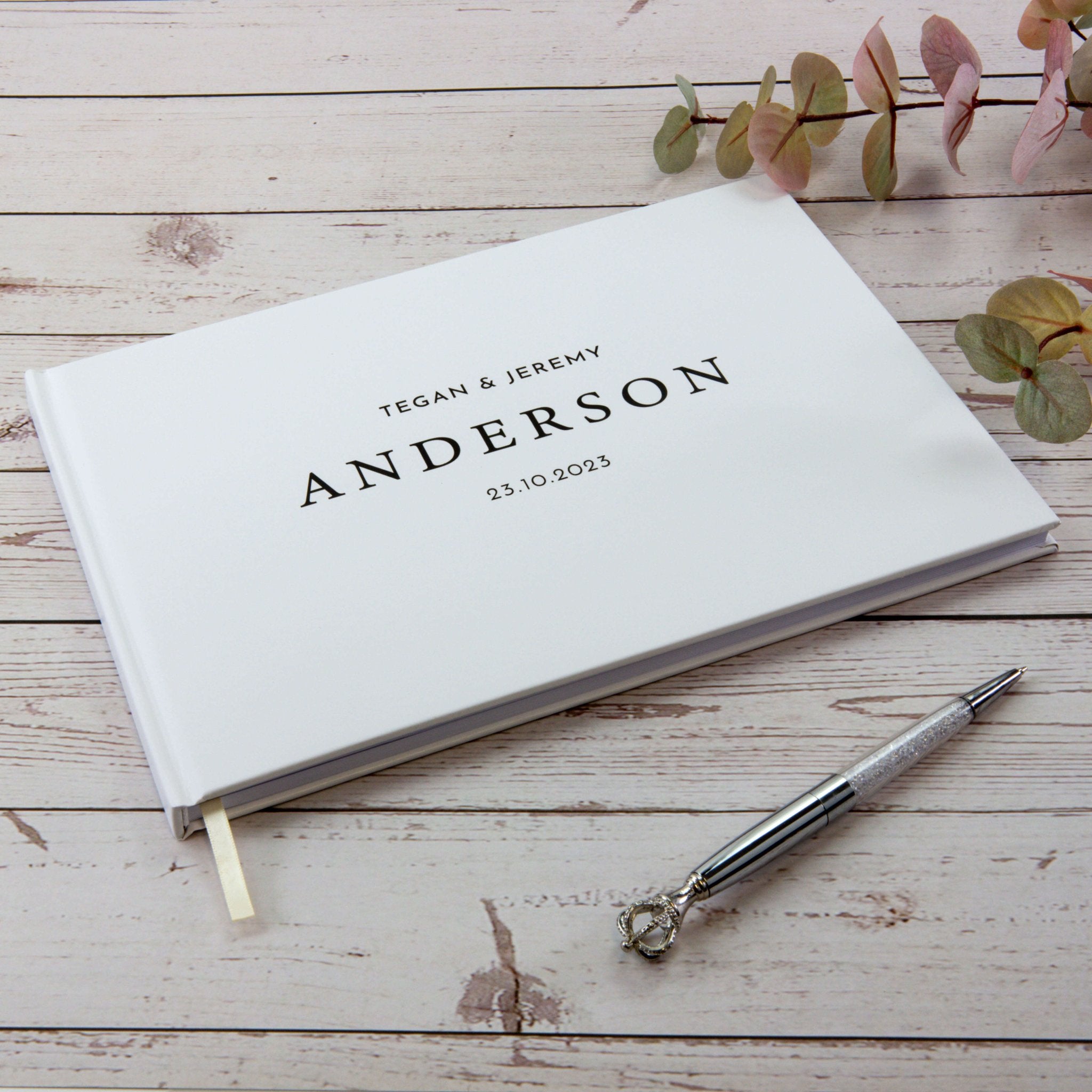 Printed Wedding Guest Book – Custom Names & Date, Lasting Keepsake - Personalised Guest book - Younique Gifts Melbourne