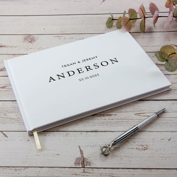 Printed Wedding Guest Book – Custom Names & Date, Lasting Keepsake - Personalised Guest book - Younique Gifts Melbourne