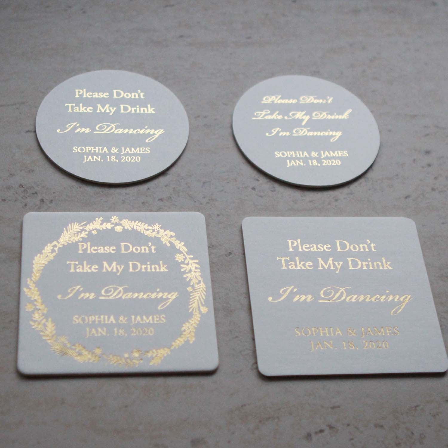 Real Foil Custom Coasters - Don't take my drink I'm dancing Coaster - Personalised coaster - Younique Gifts Melbourne
