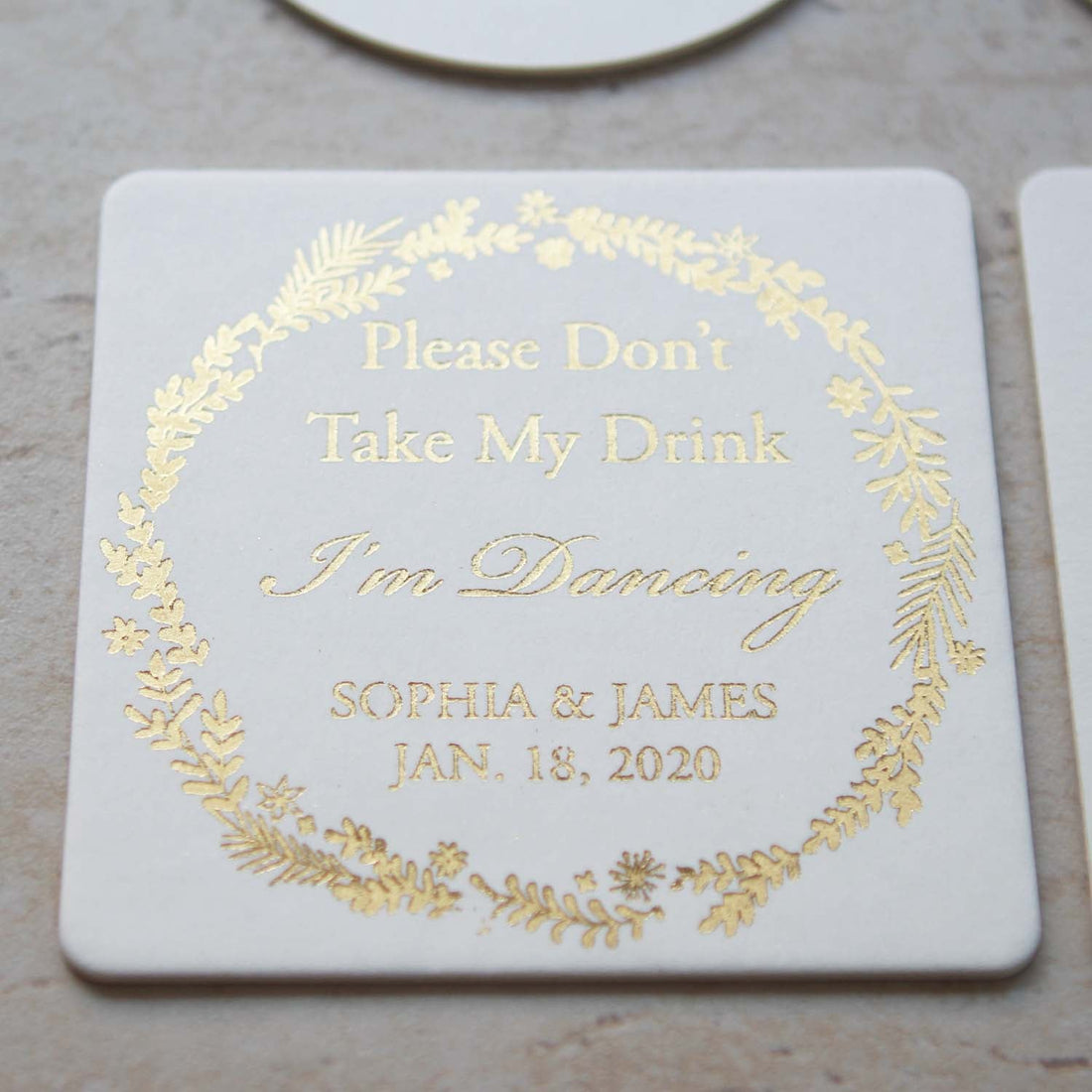 Real Foil Custom Coasters - Don't take my drink I'm dancing Coaster - Personalised coaster - Younique Gifts Melbourne