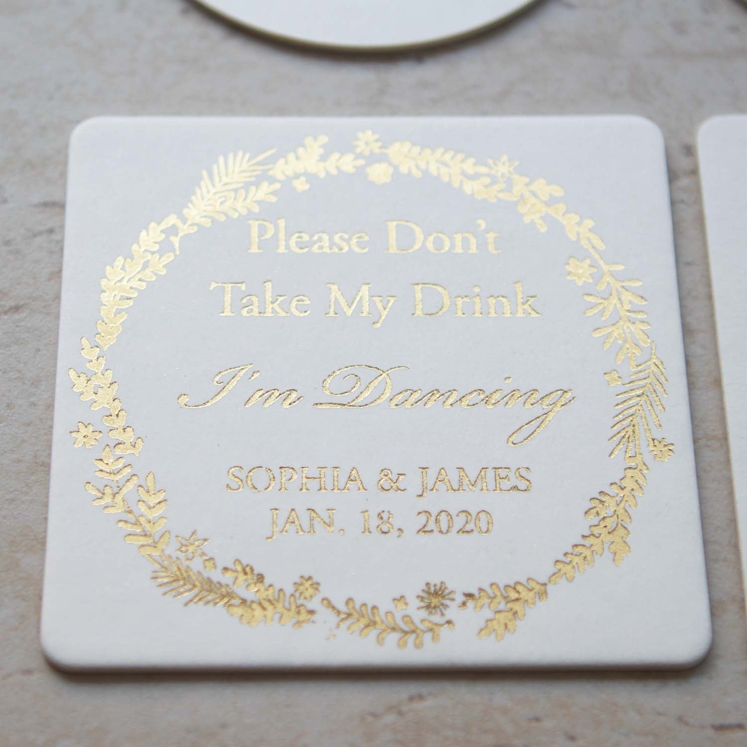 Real Foil Custom Coasters - Don't take my drink I'm dancing Coaster - Personalised coaster - Younique Gifts Melbourne
