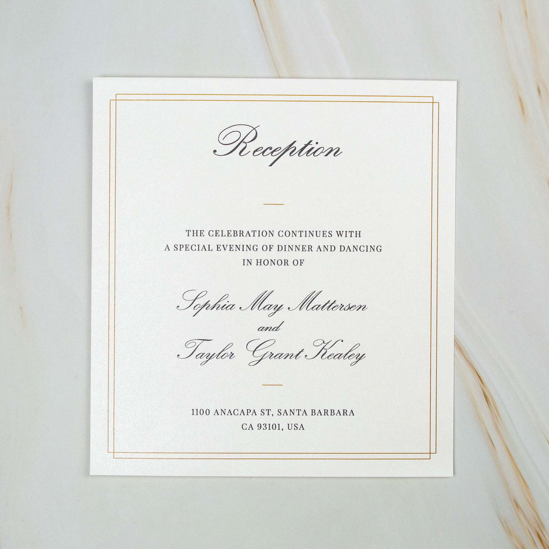 Wedding Reception Card - Share Important Details in Matching Designs (125x137mm) - Personalised - Younique Gifts Melbourne