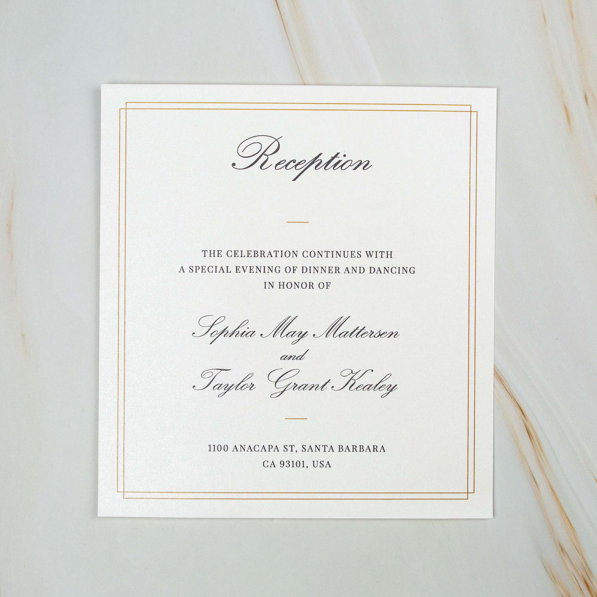 Wedding Reception Card - Share Important Details in Matching Designs (125x137mm) - Personalised - Younique Gifts Melbourne