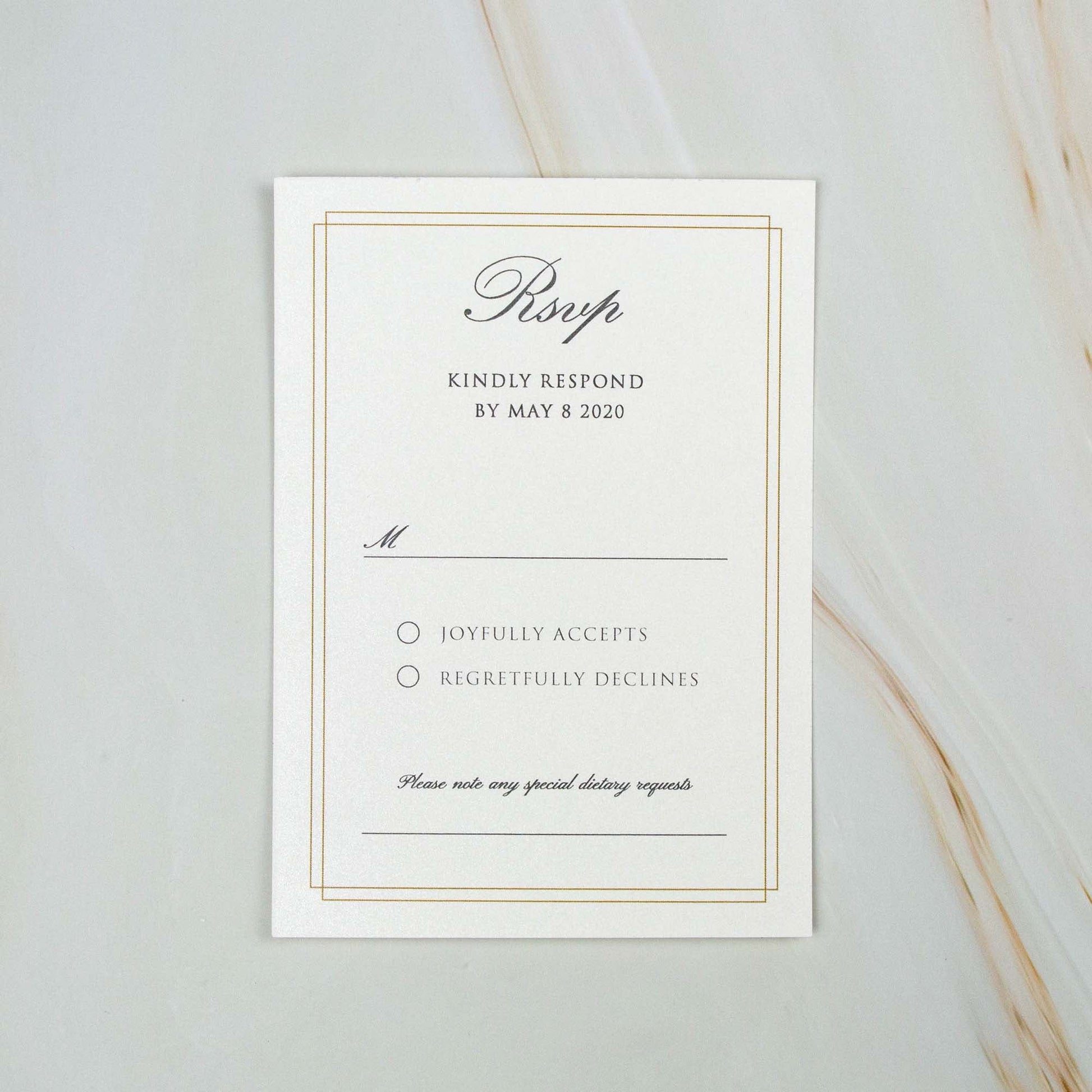 RSVP Cards: Effortlessly Confirm Guest Attendance & Receive Replies for Your Special Event - Personalised - Younique Gifts Melbourne