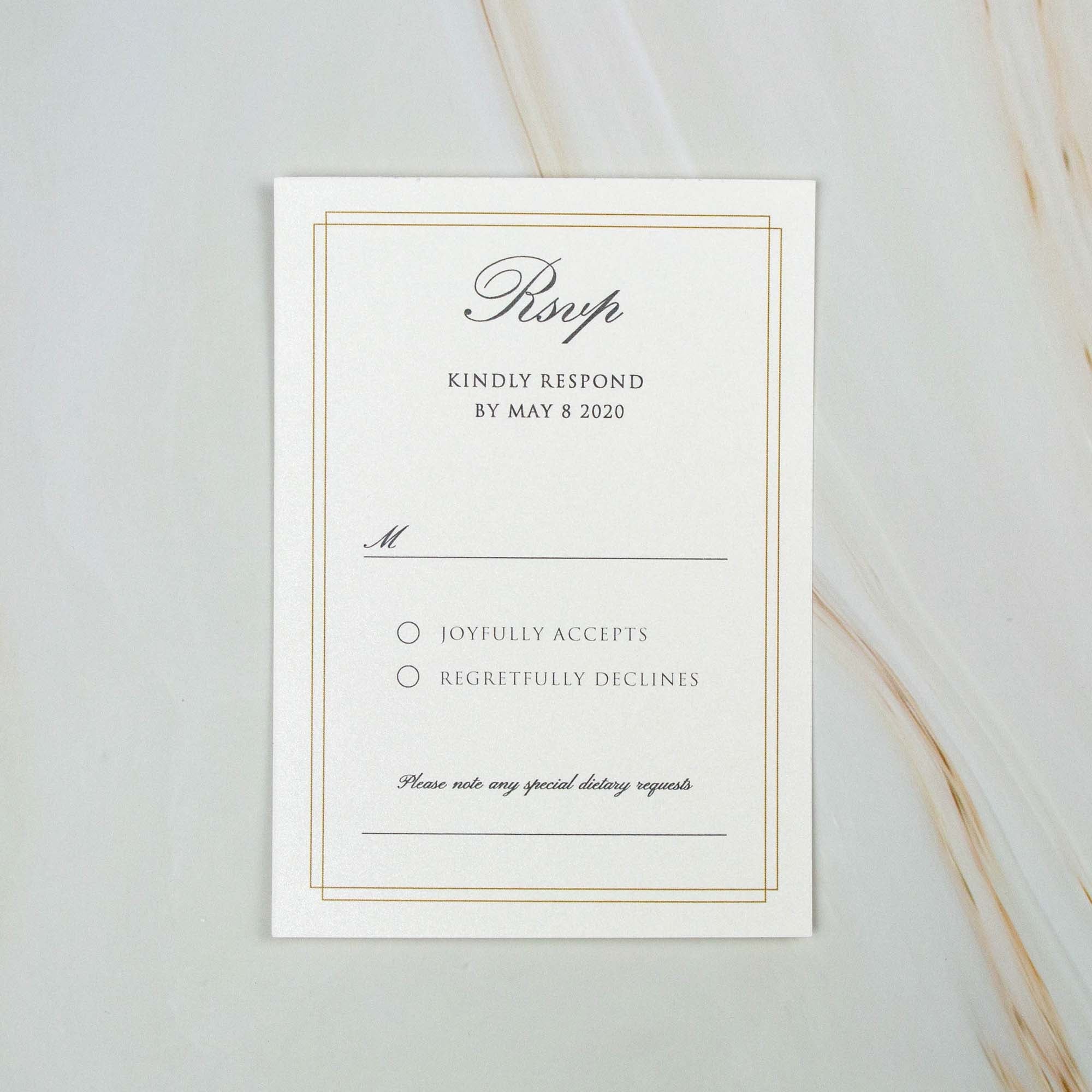 RSVP Cards: Effortlessly Confirm Guest Attendance & Receive Replies for Your Special Event - Personalised - Younique Gifts Melbourne