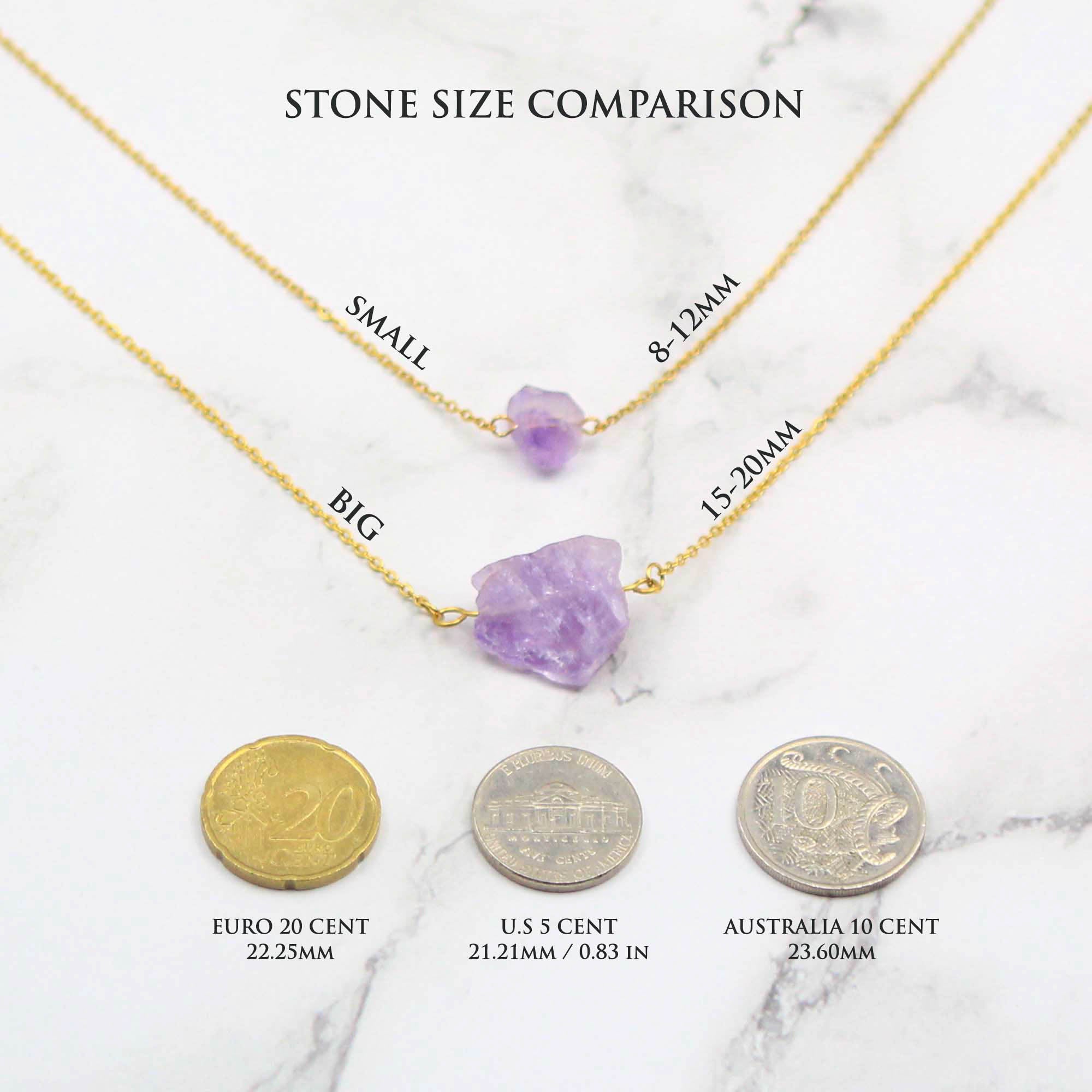 Natural Raw Stone Necklace - Bridesmaid / Birthday Gift