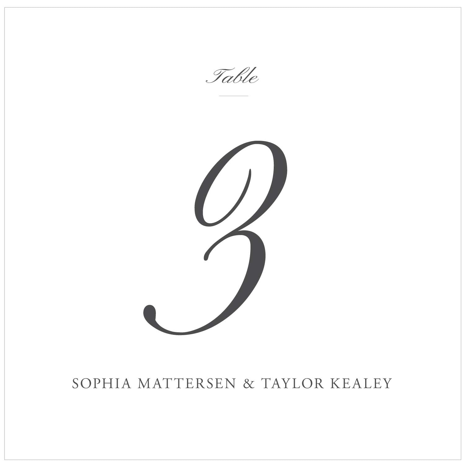 Square Table Cards 143x143mm - Premium Quality - Personalised - Younique Gifts Melbourne