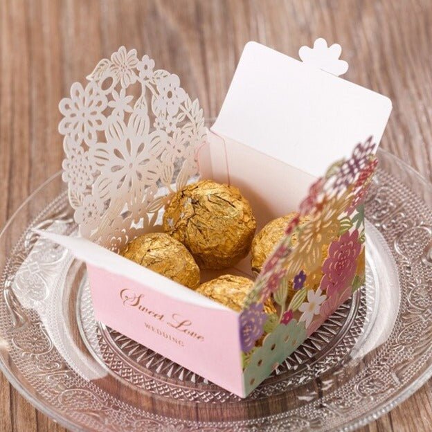 Wedding Favours and Gifts for Guests Laser cut Paper Candy Box, Wedding Decoration - Personalised wedding gift - Younique Gifts Melbourne