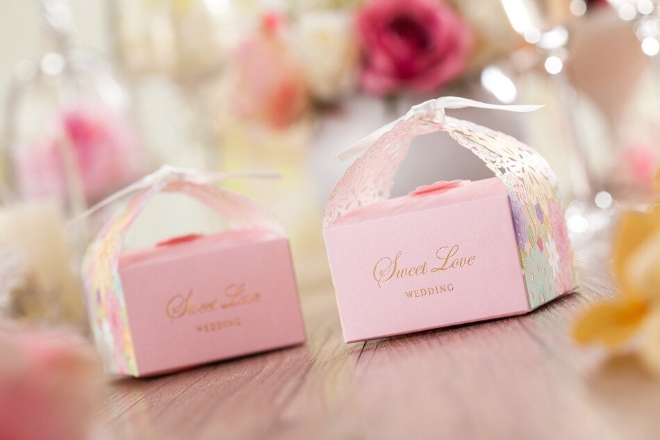 Wedding Favours and Gifts for Guests Laser cut Paper Candy Box, Wedding Decoration - Personalised wedding gift - Younique Gifts Melbourne