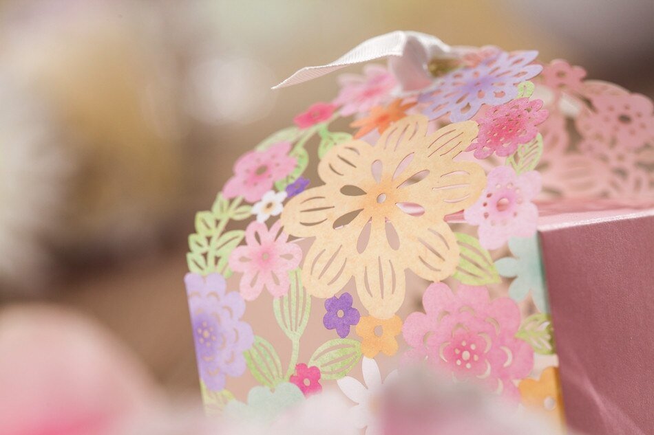 Wedding Favours and Gifts for Guests Laser cut Paper Candy Box, Wedding Decoration - Personalised wedding gift - Younique Gifts Melbourne
