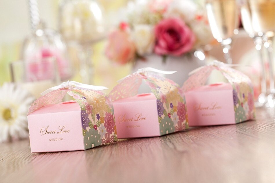 Wedding Favours and Gifts for Guests Laser cut Paper Candy Box, Wedding Decoration - Personalised wedding gift - Younique Gifts Melbourne