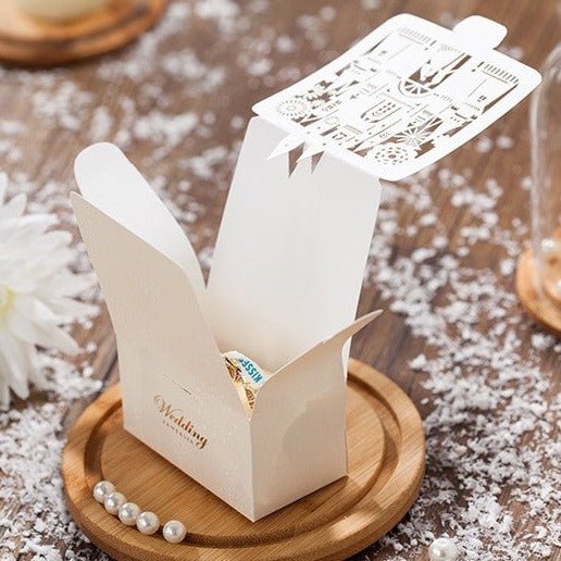 Wedding Favours and Gifts for Guests Laser cut Paper Candy Box, Wedding Decoration - Younique Gifts