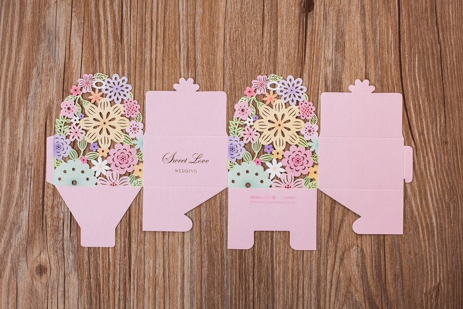 Wedding Favours and Gifts for Guests Laser cut Paper Candy Box, Wedding Decoration - Personalised wedding gift - Younique Gifts Melbourne