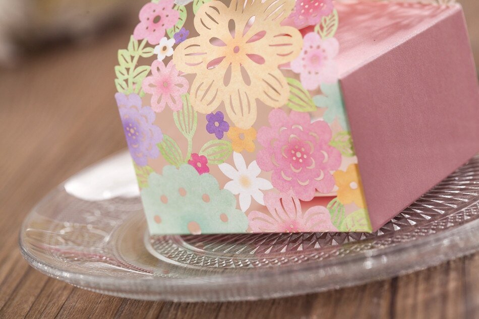 Wedding Favours and Gifts for Guests Laser cut Paper Candy Box, Wedding Decoration - Personalised wedding gift - Younique Gifts Melbourne